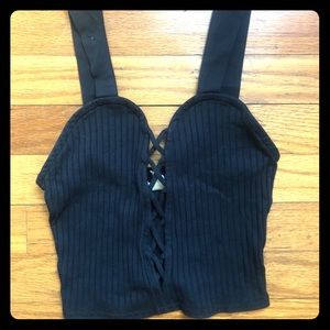 Sexy Urban Outfitters cropped lace up tank top